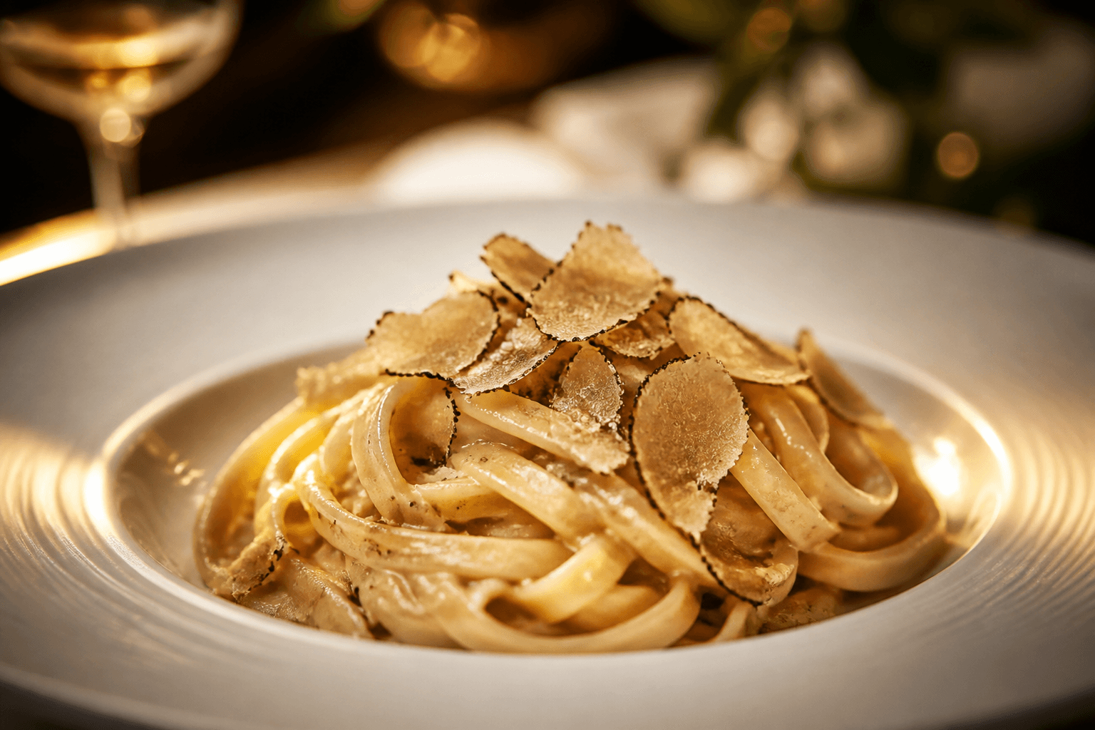 Truffle pasta · golden hour